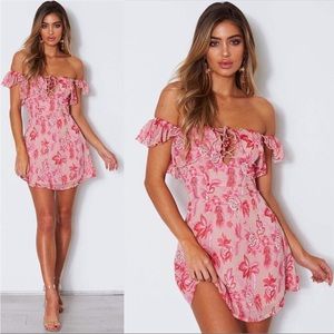 White fox boutique Same Love pink floral mini dress